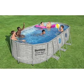 BESTWAY Power Steel Swim Vista Series Set 549 x 274 x 122 cm steinwandoptik inkl. Filterpumpe