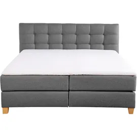 Home Affaire Boxspringbett HOME AFFAIRE "Moulay", grau, B:174cm L:231cm, Komplettbetten, Boxspringbett, inkl. Topper, in Überlänge 220 cm, 3 Härtegrade, auch in H4