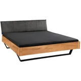 Linea Natura Balkenbett, Wildeiche, Holz, Wildeiche, massiv, 160x200 cm, in verschiedenen Größen erhältlich, Schlafzimmer, Betten, Doppelbetten