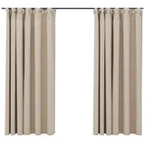 vidaXL Verdunkelungsvorhänge Haken Leinenoptik Beige 140x175 cm