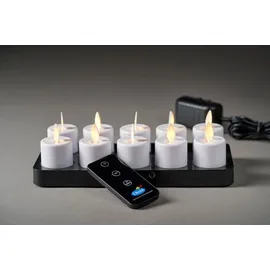 Duni LED Set Moving Flame 10 Stück Weiß