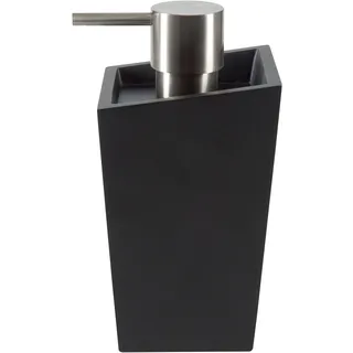 Spirella Seifenspender aus Polyresin, 8,1 x 8,1 x 16 cm, Schwarz