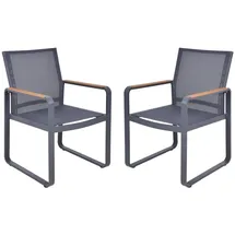 Garden Pleasure Sessel SILEA 2er Set 71 x 57 x 86 cm braun/schwarz