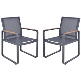 Garden Pleasure Sessel SILEA 2er Set 71 x 57 x 86 cm braun/schwarz