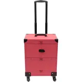 Kosmetikkoffer Trolley, Kosmetikkoffer Schminkkoffer mit 4 Rollen, Abschließbar Friseurkoffer Rollkoffer, bis zu 50kg, Friseurwerkzeug-Organizer für Haarschneiden, Make-up, Friseure (Rose)