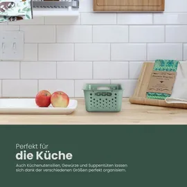 ProHome Aufbewahrungskorb 0,7L mit Griffen 20 x 10 x 5 cm grün
