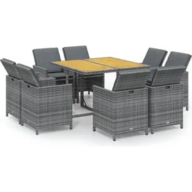 vidaXL Polyrattan Garten-Set 313100 9-tlg. grau