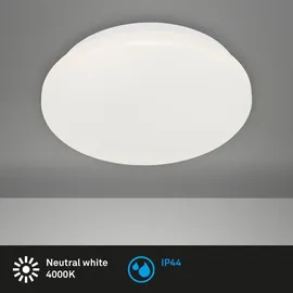 Briloner LED Deckenleuchte, Badleuchte, Badlampe, IP44, 10 W Weiß, Ø 22cm, 3404-016