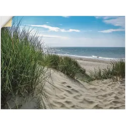 Wandbild ARTLAND "Dünenlandschaft im Sommer an der Nordsee", grün (farbe bild(er): grün), B:60cm H:45cm, Bilder, als Alubild, Outdoorbild, Leinwandbild, Poster, Wandaufkleber
