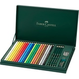 Faber-Castell 210051 - Geschenkset Mixed Media Polychromos, 20 Stifte mit Zubehör,