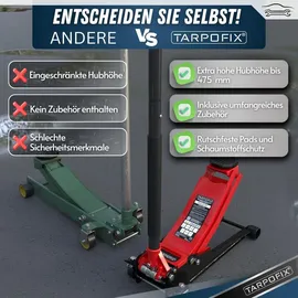 Tarpofix Rangierwagenheber Leder/Stahl 85-475 mm rot