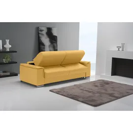 Egoitaliano Schlafcouch 3-1 Garnitur Leder 3-Sitzer Gelb