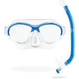 Cressi Moon Schwimmbrille Kinder 7 bis 15 Jahre - Taucherbrille - Bruchsichere Gläser, Sicherer Sitz & Verstellbare Schnallen - Taucherbrille Kinder - Tauchmasken - Transparent/Blau - Combo Set