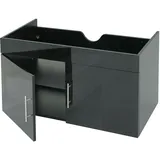 Mendler Waschbeckenunterschrank HWC-D16, Waschtischunterschrank Waschtisch Unterschrank Badmöbel, FSC® hochglanz 90cm - schwarz