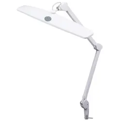 Velleman LED Schreibtischlampe mit Klemme, Schwenkarm, dimmbar, 84 LEDs, 58 cm, 21W, 6500K, 2000 Lumen, hoher CRI, energieeffizient, modernes Design, weiß.