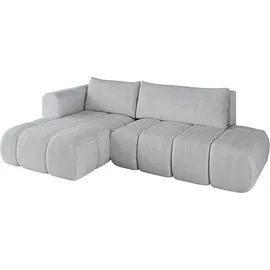 altdecor Ecksofa Cord mit Schlaffunktion 2-Sitzer Grau