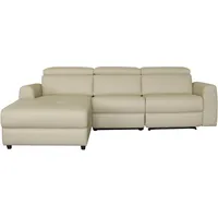 Ecksofa HOME AFFAIRE "Sentrano, L-Form" Sofas Gr. B/H/T: 275cm x 82cm x 164cm, Kunstleder, Recamiere links, mit manueller Relaxfunktion-ohne USB-Anschluß, beige (creme) 275 cm, man. o. elektr. Relaxfunktion und USBKopfverstellung