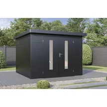 Wolff Finnhaus Premium Metall Gartenhaus Eirik 3030 Anthrazit