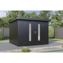 Wolff Finnhaus Premium Metall Gartenhaus Eirik 3030 Anthrazit