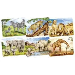 GOKI 57419 Minipuzzle Afrikanische Tiere, sortiert