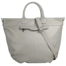 Samantha look Henkeltasche, echt Leder, Made in Italy grau
