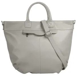 Samantha look Henkeltasche, echt Leder, Made in Italy grau