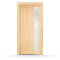 Nebeneingangstür Holz, Modell Solingen, Fichte unbehandelt, 880 x 1980 mm, DIN links nach innen öffnend, individuell konfigurieren