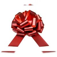Partydeco Geschenkschleife 30cm Ziehschleife wetterfest groß Dekoschleife Auto Tür Eröffnung Weihnachtsschleife Geschenk Weihnachten Hochzeit Geburtstag Rot