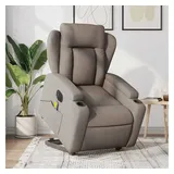 vidaXL Elektrischer Massagesessel mit Aufstehhilfe Taupe Stoff