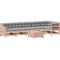 VidaXL 7-tlg. Garten-Lounge-Set mit Kissen Massivholz Douglasie