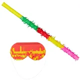 Relaxdays 4 x Pinata Zubehör Set Gelb,Grün,Rot