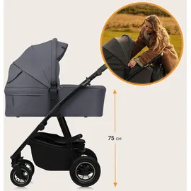 lionelo - 3-in-1 Kombikinderwagen AMBER PLUS Grau Graphite - Grau