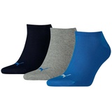 Puma Sneakersocken, 3er Pack schwarz/grau/blau 43-46