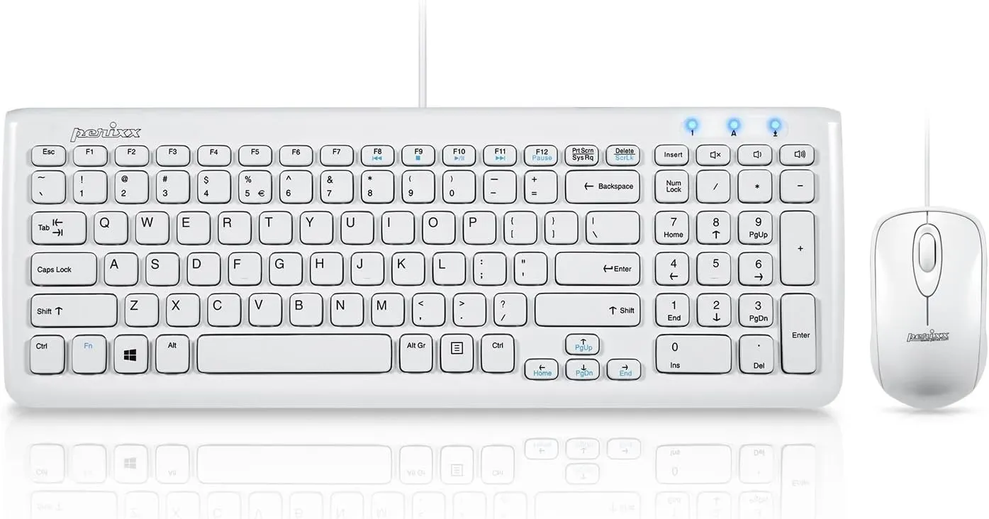 PERIDUO-303 Wired Compact Keyboard and Mouse Set