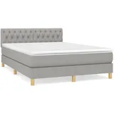 vidaXL Boxspringbett mit Matratze Hellgrau 140x200 cm Stoff1389627