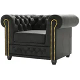 S-Style Chesterfield-Sessel Anton Mikrofaser 72 x 70 x 80 cm Grau