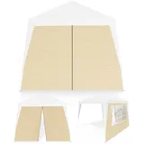 CASARIA® 2X Seitenteil für Pavillon 3x3m Wasserdicht mit Fenster mit Reißverschluss Garten Seitenwand Abdeckplane Faltpavillon Pop Up Stabil Beige