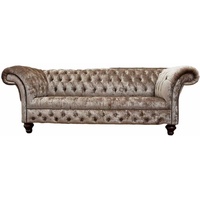 JVmoebel Chesterfield-Sofa, Sofa Dreisitzer Chesterfield Wohnzimmer Klassisch Design Couch beige