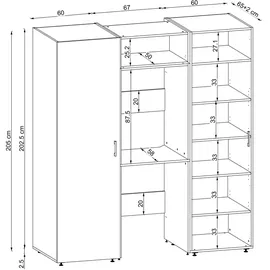 roomartstore.de Duo-I Hochschrank 187 cm Beige Holz
