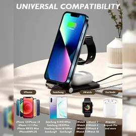 qivee QI Wireless Ladegerät 3in1 Charger Ladestation