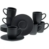CreaTable CreaTable, 33044, Serie SOFT TOUCH BLACK, Espressotassen, 12 teilig