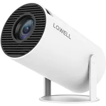 lqwell Beamer Projektor, unterstützt BT5.0 mit 11.0 Android OS, Automatische Trapezkorrektur, 130-Zoll-Display, 4K Heimkino, hdmi, Weiß