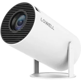 lqwell Beamer Projektor, unterstützt BT5.0 mit 11.0 Android OS, Automatische Trapezkorrektur, 130-Zoll-Display, 4K Heimkino, hdmi, Weiß