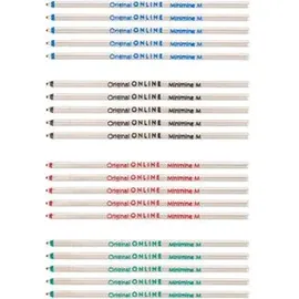 ONLINE USV-Systeme Kugelschreiber Ersatzminen D1 M 20 Stück Rot/Blau/Schwarz/Grün
