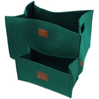 2-er Set Box Filzbox Aufbewahrungskiste Aufbewahrungsbox Kiste für Allelei (Grün dunkel)