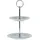 Onshop24.eu Porzellan Etagere - 2-stöckig - Metallgriff mit Ring - Plätzchen Pralinen Servierständer 15x21,5cm