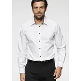 Bruno Banani Langarmhemd BRUNO BANANI, Herren, Gr. 43/44, N-Gr, weiß, Obermaterial: 100% Baumwolle, Basic, tailliert, 1-Knopf-Manschette verstellbar, Hemden, Kontrastbesatz