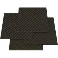 [neu.holz] Akustik-Wandpaneel Vang dunkelgrau 4 St. 60 x 60