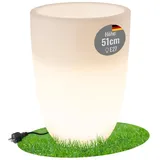 8 seasons Design LED Pflanzkübel 39 x 51cm, Shining Curvy Pot M (Weiß) E27, warmweißes Licht – wetterfest – beleuchteter Blumentopf für außen (Garten, Terrasse, Balkon) und innen
