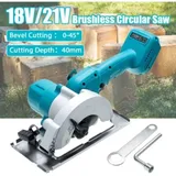 Bürstenlose Mini-Kreissäge, kabellose Handkreissäge mit Akku für 18 V, Fase von 0 bis 45°/Tiefe 40 mm, für Holz, PVC, Marmor